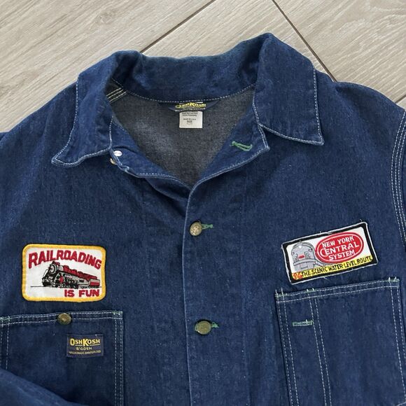 Vtg OshKosh B'Gosh Denim Chore Jacket 42R USA Union Made Sanforized Train Work - Picture 3 of 11
